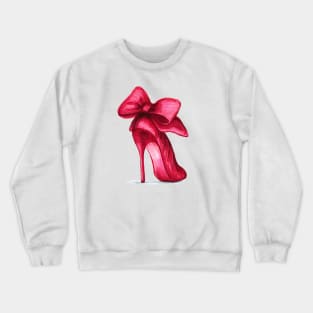 Ladies Red High Heels Shoes Crewneck Sweatshirt